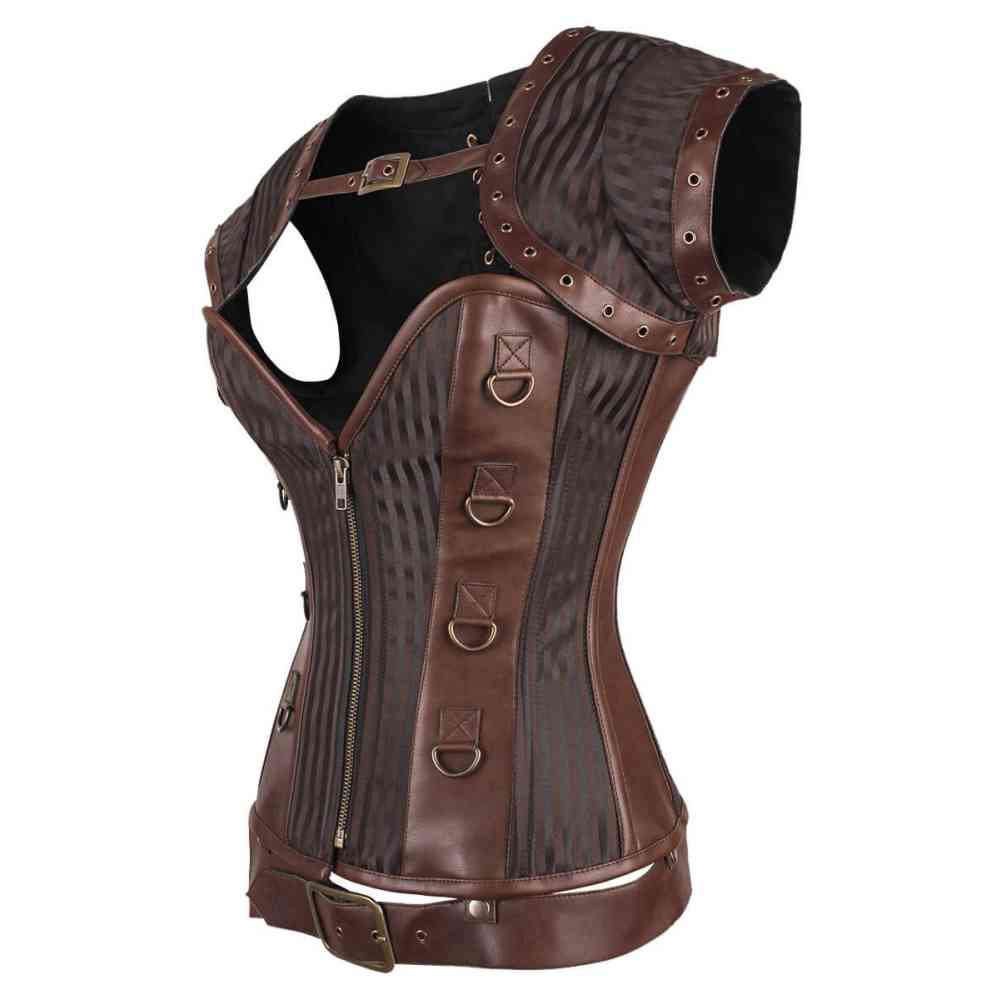 Attitude Corsets - Erle Overbust corset - Brown
